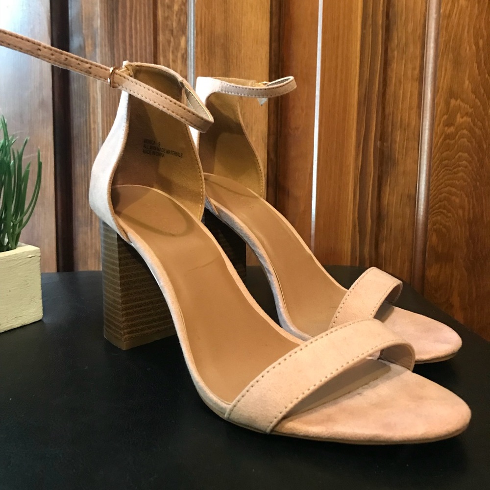 Pale pink ankle strap sandal
